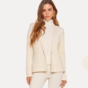 L'Agence Lacey Porcelain Beige Blazer Jacket